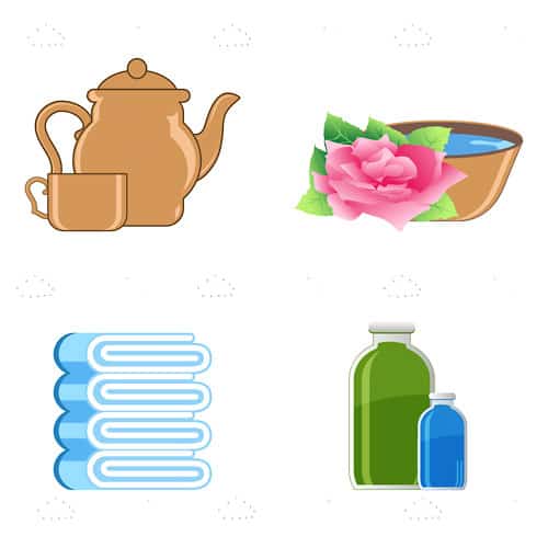 Minimal Illustrated Spa Themed Icon 4 Pack